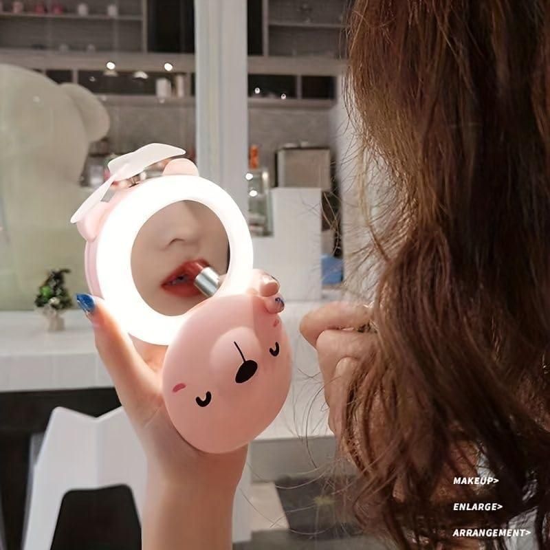 Cartoon Pig Mirror Fan