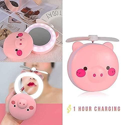 Cartoon Pig Mirror Fan