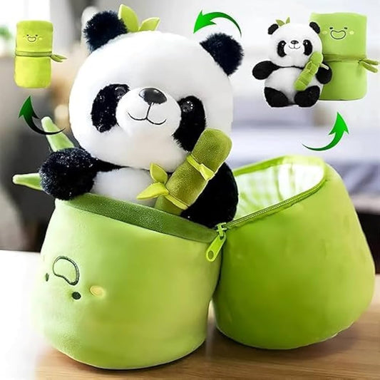 Cute Panda Plush with Bamboo