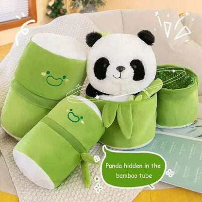 Cute Panda Plush with Bamboo